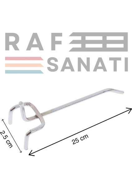Fon Kancası Delikli Pano Kancası 25 cm - Askı Kanca Raf Askısı Raf Aksesuar Tel Askı Raf Kancası fiyatları