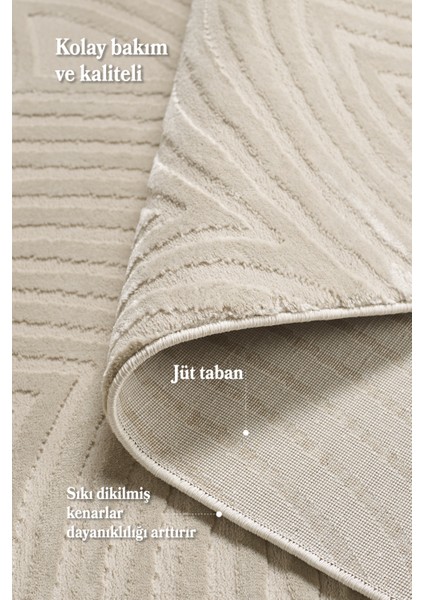 Modern Salon Halısı Oturma Odası Halısı Yolluk Bej Halı Hav Toz Vermez Kolay Temizlenebilir Halı indirimleri