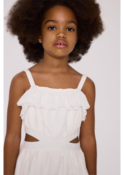 Bg Store Kız Çocuk Ekru Elbise modelleri