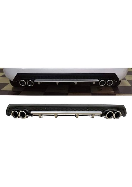 Honda Civic Fd6 2006-2011 Gri Krom Yuvarlak Egzozlu Difüzör Difizör Mat Siyah