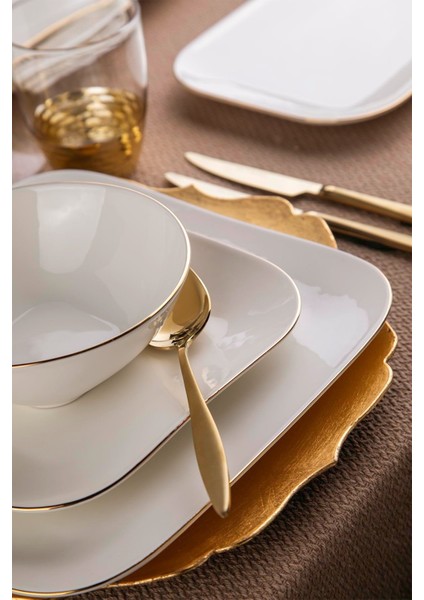 Bone Minas 24 Parça 6 Kişilik Yemek Takım Altın Fileli fiyatları