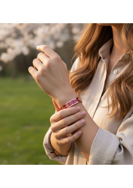 Motifli Bakır Bileklik