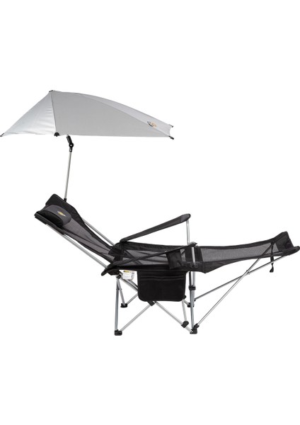 Legend Şemsiyeli Yatabilen Kamp Sandalyesi - Siyah