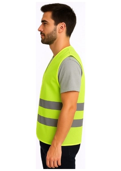 Işçi Ikaz Fosforlu Reflektörlü Yelek 10 Adet Standart indirimleri