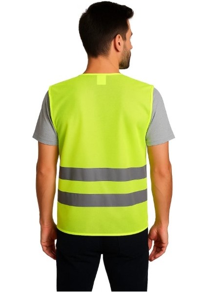 Işçi Ikaz Fosforlu Reflektörlü Yelek 10 Adet Standart