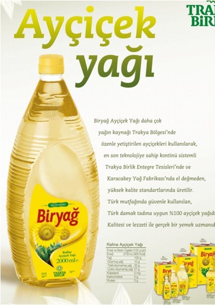 Trakya Birlik Doğal ve Katkısız Ayçiçek Yağı 5 L x 2 Adet – Yemeklik ve Kızartmalık Kullanıma Uygun fiyatları