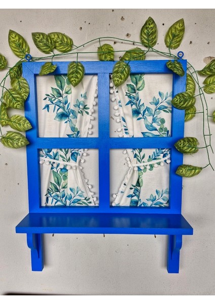 Ahşap Dekoratif Pencere Tasarımı,Balkon Duvarları ve Bahçeler İçin, 50×70 cm ,Tamamı El Boyaması fiyatları