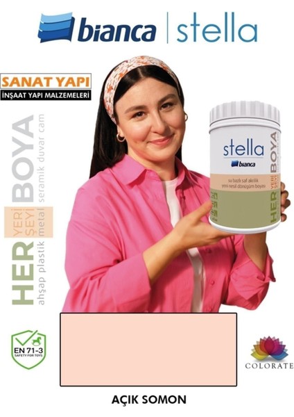 Stella Su Bazlı Saf Akrilik İç Cephe Boyası RAL 7035 Gri 1 lt – Tüm İç Mekan Yüzeyleri ve Dekoratif Uygulamalar İçin