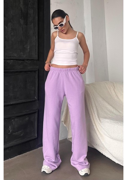 Lila Bol Paça Kadın Eşofman Altı MG2279