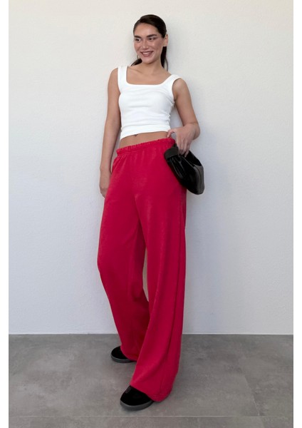 Kırmızı Bol Paça Kadın Eşofman Altı MG2279 modelleri