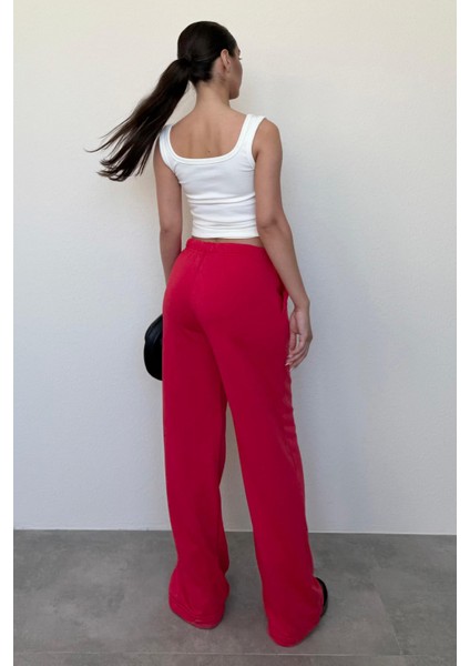 Kırmızı Bol Paça Kadın Eşofman Altı MG2279 indirimleri