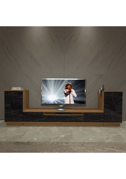 Trio ON2S Mdf Tv Ünitesi Tv Sehpası - Ceviz - Siyah Mermer fiyatları