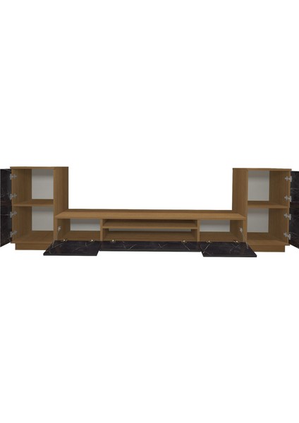 Trio ON2S Mdf Tv Ünitesi Tv Sehpası - Ceviz - Siyah Mermer indirimleri
