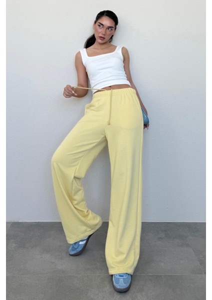 Sarı Bol Paça Kadın Eşofman Altı MG2279 indirimleri