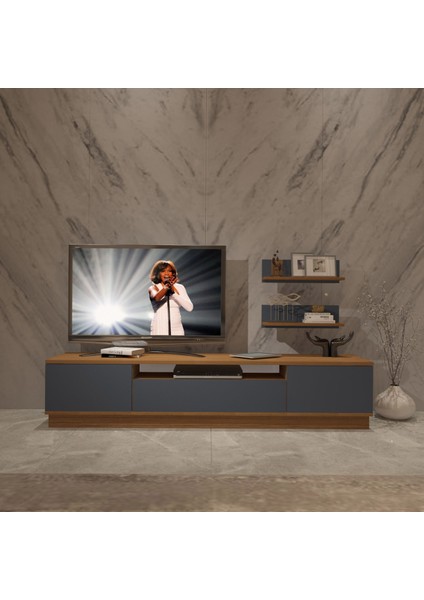 Trio 4s Mdf Tv Ünitesi Tv Sehpası - Ceviz - Antrasit fiyatları