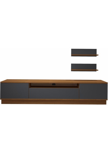 Trio 4s Mdf Tv Ünitesi Tv Sehpası - Ceviz - Antrasit fırsatları