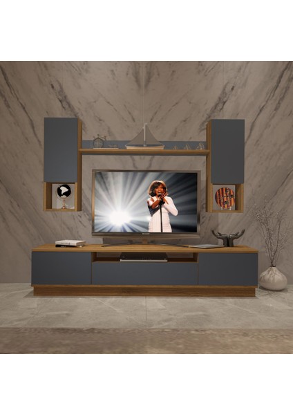 Trio 5das Mdf Tv Ünitesi Tv Sehpası - Pera - Antrasit fiyatları