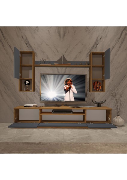 Trio 5das Mdf Tv Ünitesi Tv Sehpası - Pera - Antrasit modelleri