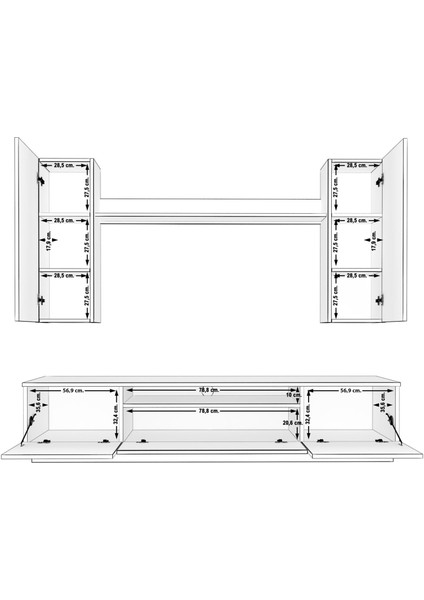Trio 5d Mdf Tv Ünitesi Tv Sehpası - Naturel Pera