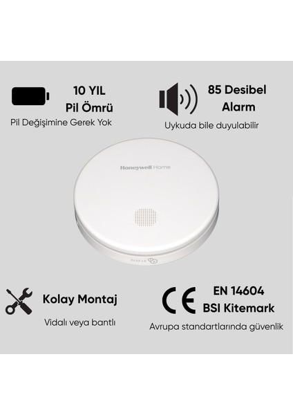 Pilli Duman Dedektörü - R200S-2 - 10 YIL ÖMÜRLÜ fiyatları