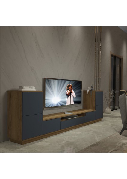 Trio ON2S Mdf Tv Ünitesi Tv Sehpası - Pera - Antrasit