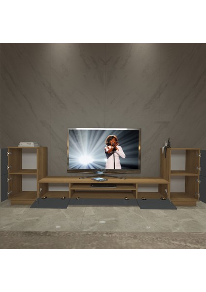 Trio ON2S Mdf Tv Ünitesi Tv Sehpası - Pera - Antrasit modelleri