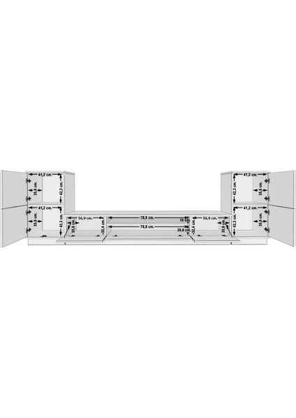 Trio ON2S Mdf Tv Ünitesi Tv Sehpası - Pera - Antrasit