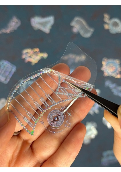 20 Adet 3D Kristal Işıltılı Inci Serisi Mavi Paket Sticker Seti / Etiket / Çıkartma / Su Geçirmez fırsatları