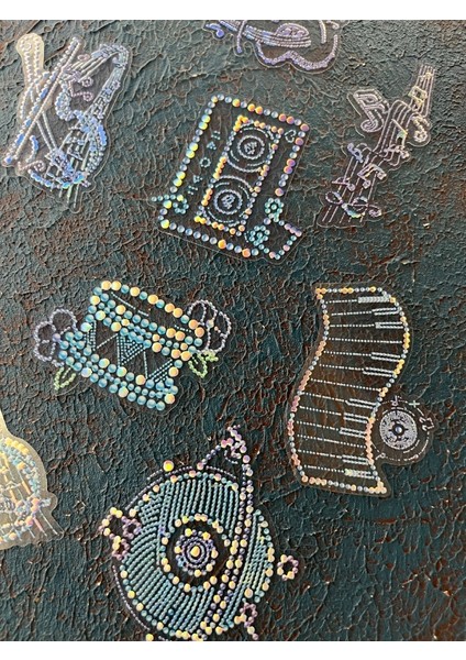 20 Adet 3D Kristal Işıltılı Inci Serisi Mavi Paket Sticker Seti / Etiket / Çıkartma / Su Geçirmez indirimleri