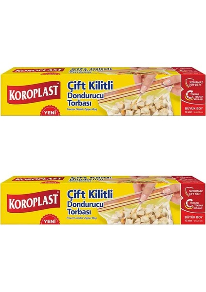 Çift Kilitli Dondurucu Poşeti Büyük Boy 10LU X2 Ad