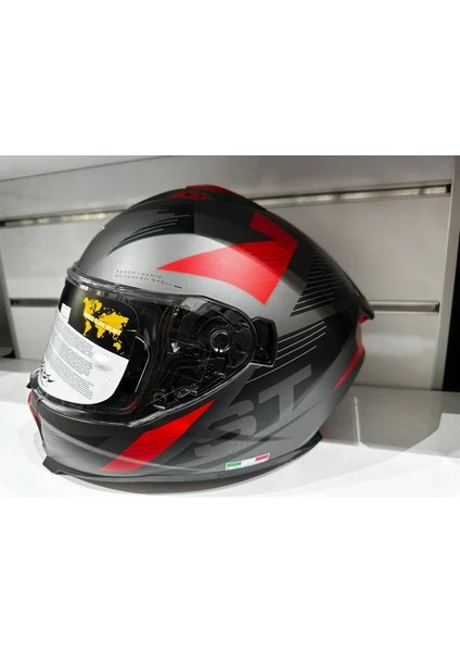 Kask SW-865 St Titanyum/red/black Güneş Gözlüklü