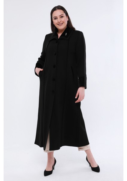 Çelik Örgü Kadın Büyük Beden Kürklü Tesettür Kalın Hırka Kışlık Anne Triko Pardesü fırsatları