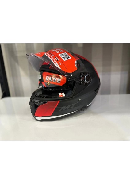 Kask mt Thunder 4 Sv Tears B5 Mat Siyah/kırmızı