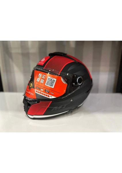Kask mt Thunder 4 Sv Tears B5 Mat Siyah/kırmızı