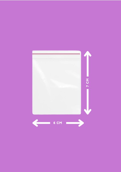 Kilitli Şeffaf Poşet 6x7 cm 100 Adet Saklama Poşeti