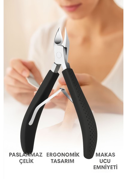 Pazlanmaz Çelik Siyah Tırnak Eti Makası Manikür Et Pensi CIN809SY modelleri