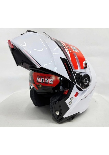 Kask mt Genesis Sv A0 Çene Açılır Kask Parlak Beyaz