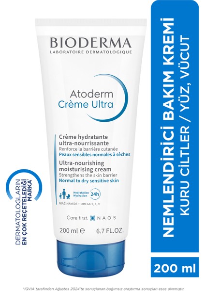 Atoderm Cream Ultra Normal ve Kuru Ciltler için Nemlendirici Yüz ve Vücut Bakım Kremi 200 ml