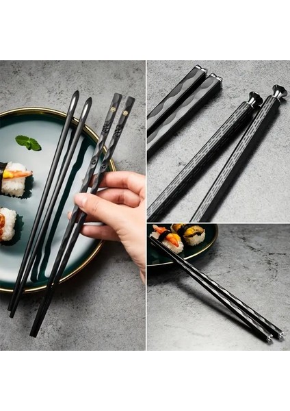 Lüks Japon Tarzı 5'li Çubuk Setisiyah Özel Tasarım Kaymaz ve Dayanıklı modelleri