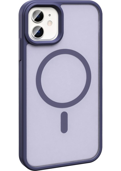 - Apple iPhone 11 Kılıf M-Safe Şarj Özellikli Mat Arka Yüzey Sio Kapak - Derin Mor - T32361
