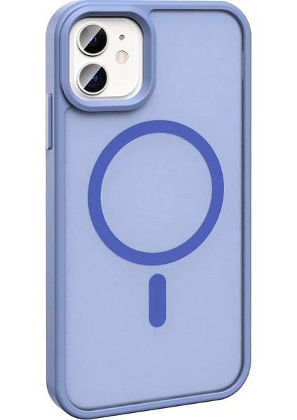 - Apple iPhone 11 Kılıf M-Safe Şarj Özellikli Mat Arka Yüzey Sio Kapak - Derin Mor - T32361