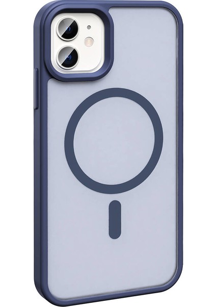 - Apple iPhone 11 Kılıf M-Safe Şarj Özellikli Mat Arka Yüzey Sio Kapak - Derin Mor - T32361