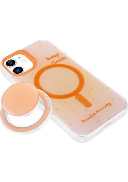 - Apple iPhone 11 Kılıf M-Safe Şarj Özellikli Tak-Çıkar Pop Soketli Tiktok Kapak - Pembe Koyu - T30324
