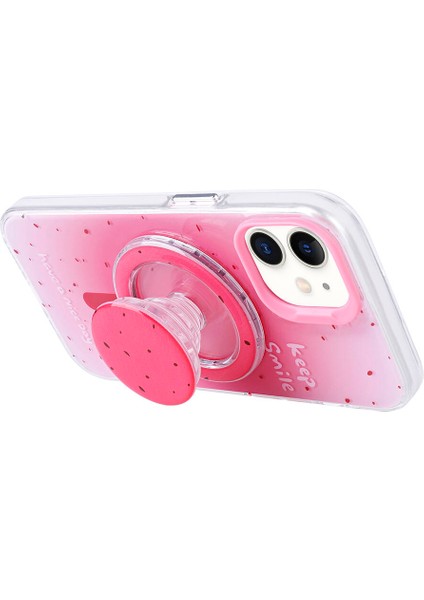 - Apple iPhone 11 Kılıf M-Safe Şarj Özellikli Tak-Çıkar Pop Soketli Tiktok Kapak - Pembe Koyu - T30324