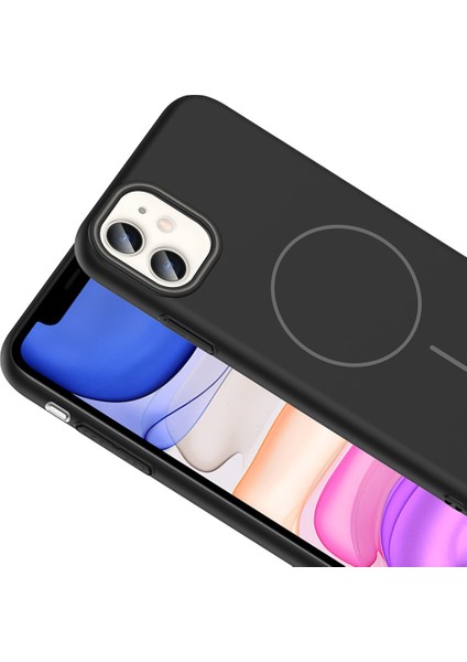 - Apple iPhone 11 Kılıf M-Safe Şarj Özellikli Ruby Sert Kapak - Gri - T36603