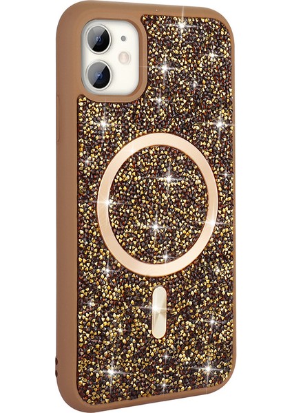 - Apple iPhone 11 Kılıf Pırlanta Tasarımlı M-Safe Şarj Özellikli Mozaik Silikon Kapak - Desert Titanyum - T36331 fiyatları