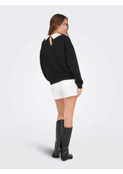 15356097 Yaka Tas Isli Kadin Sweat - Siyah fırsatları