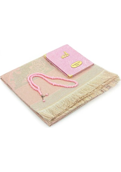 Kutulu Isimli Kadife Yasin Kitabı Tesbihli Seccade Seti Pembe fırsatları