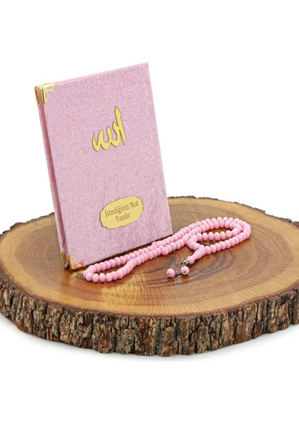 Kutulu Isimli Kadife Yasin Kitabı Tesbihli Seccade Seti Pembe indirimleri