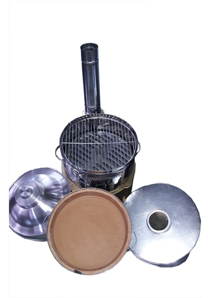 Cift Musluklu Semaverli 19 Parca Guvec Mangal Toprak Tandır Comlek Soba Mangal